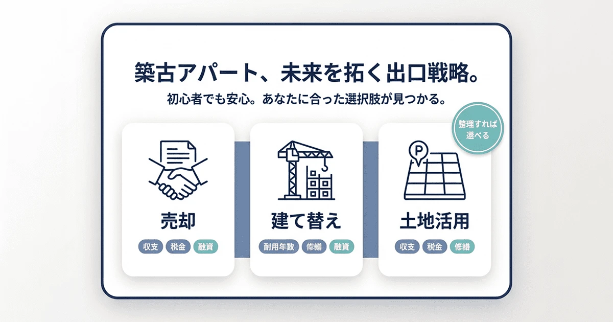 築古アパートの出口戦略｜売却・建て替え・土地活用の判断基準と進め方