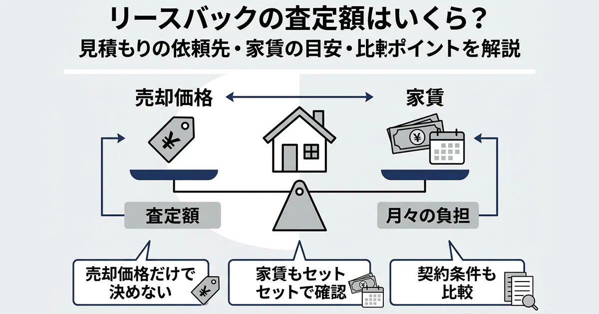 リースバックの査定額はいくら？見積もりの依頼先・家賃の目安・比較