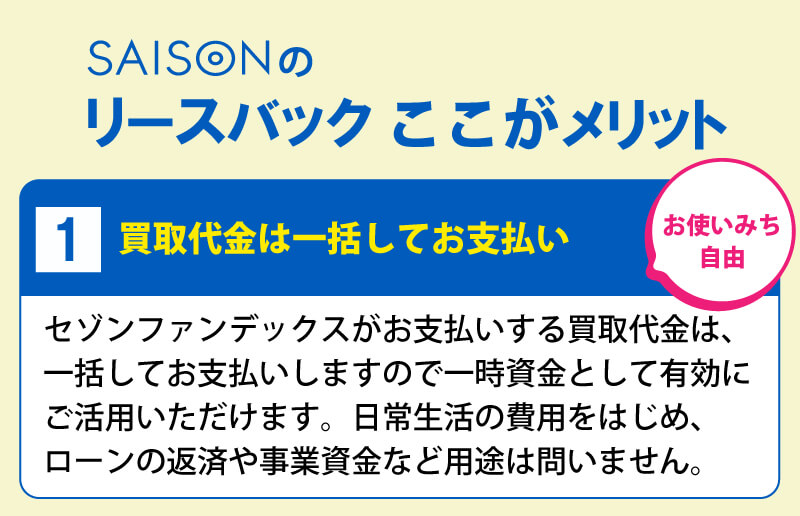 １．買取代金は一括してお支払い