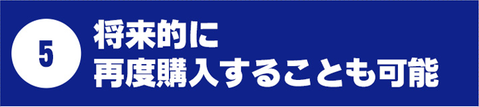 将来的に再度購入することも可能